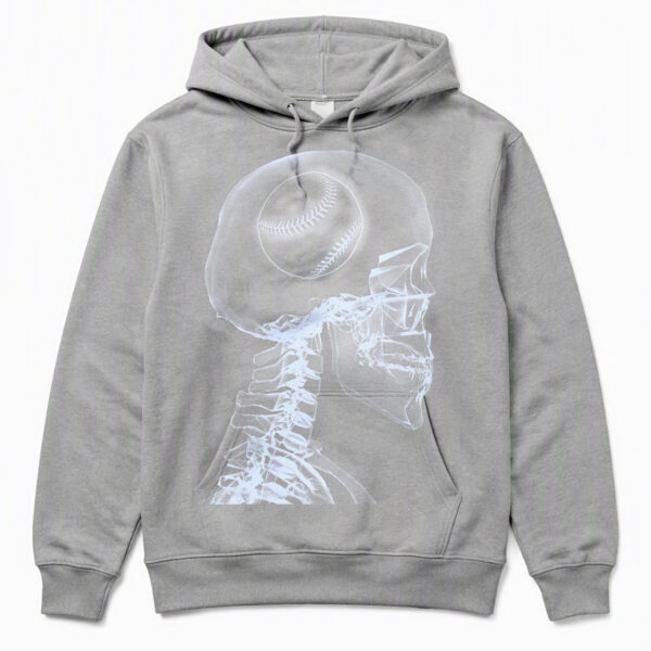 2508260022-X-Ray Baseball Skull Graphic Apparel Hoodie X-Ray Baseball Skull Hoodie